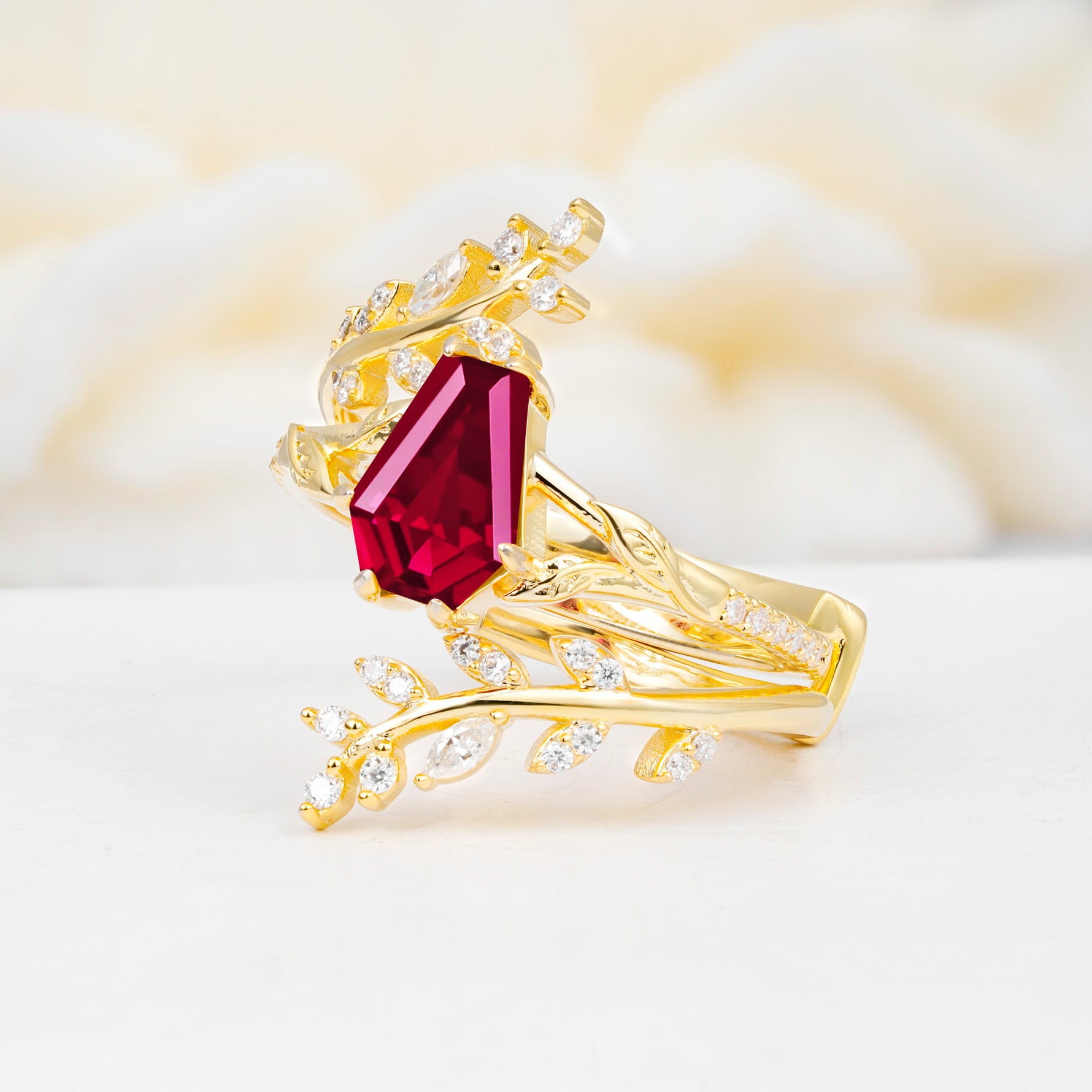 SR17144 Ruby Ring - White-Gold