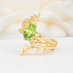 SR17144 Peridot Ring - White-Gold