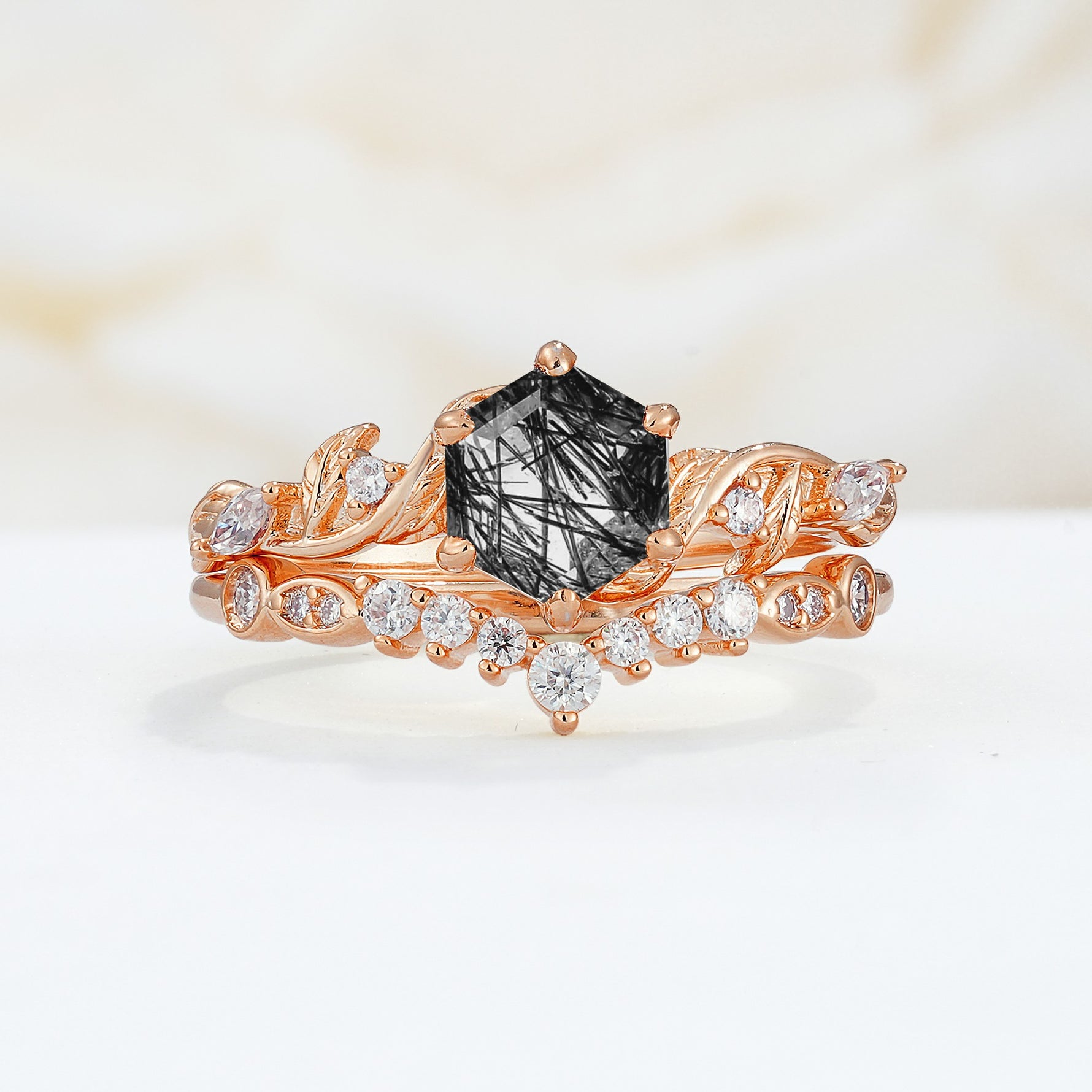 SR17149 Black Rutilated Quartz Ring - Additional view