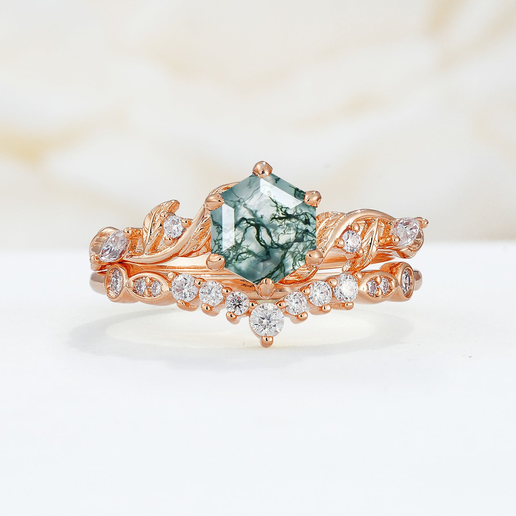 SR17149 Moss Agate Ring - Additional view