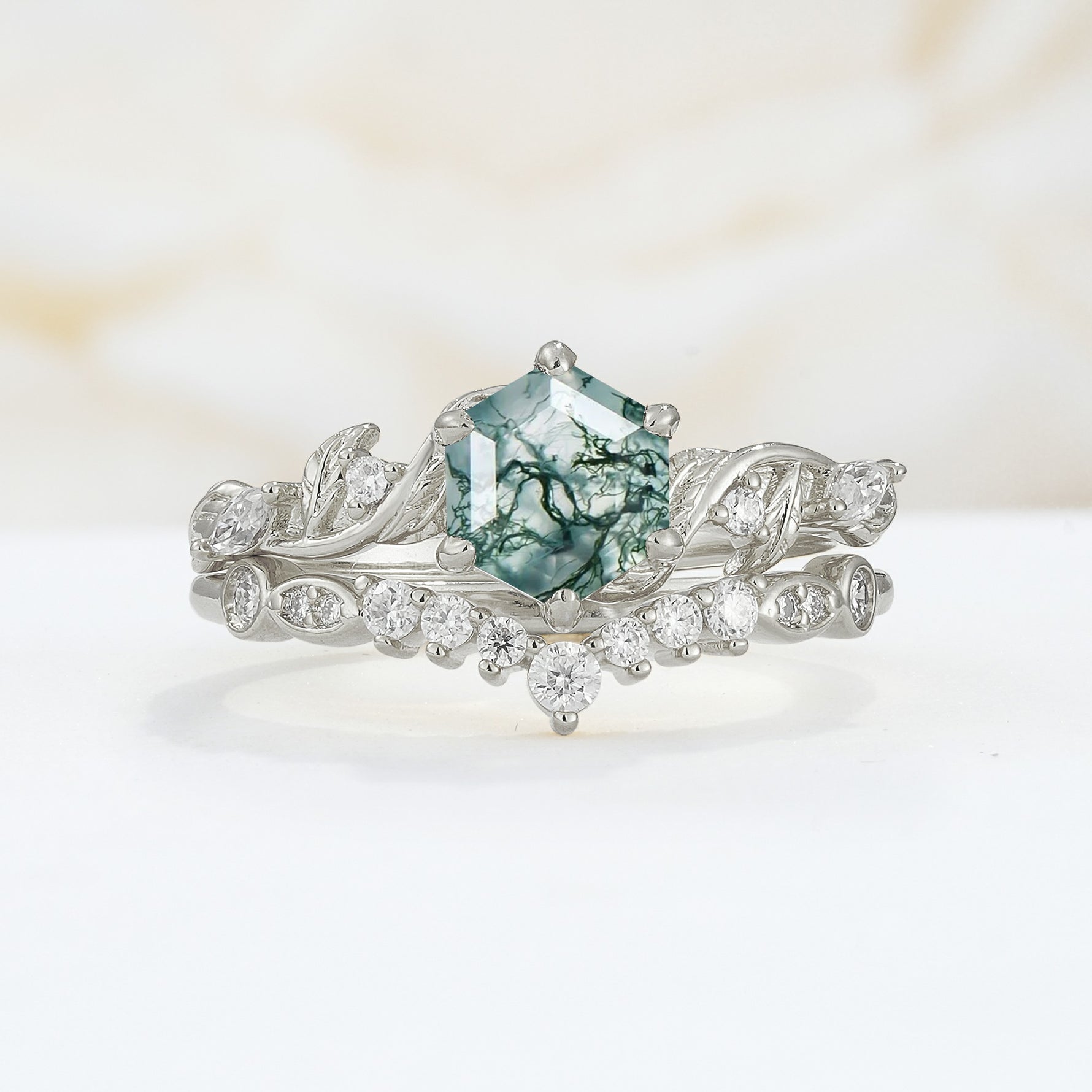 SR17149 Moss Agate Ring - Additional view