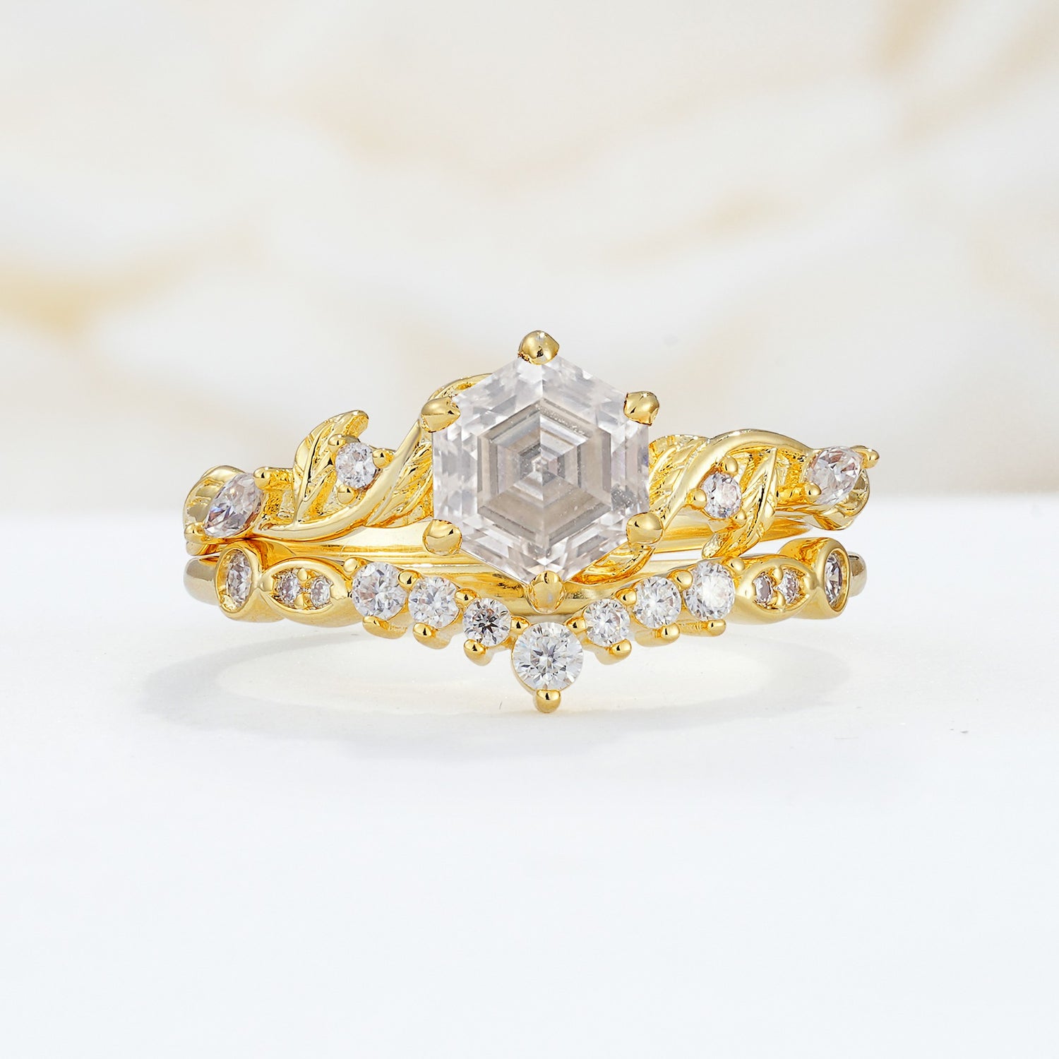 SR17149 Moissanite Ring - Yellow-Gold
