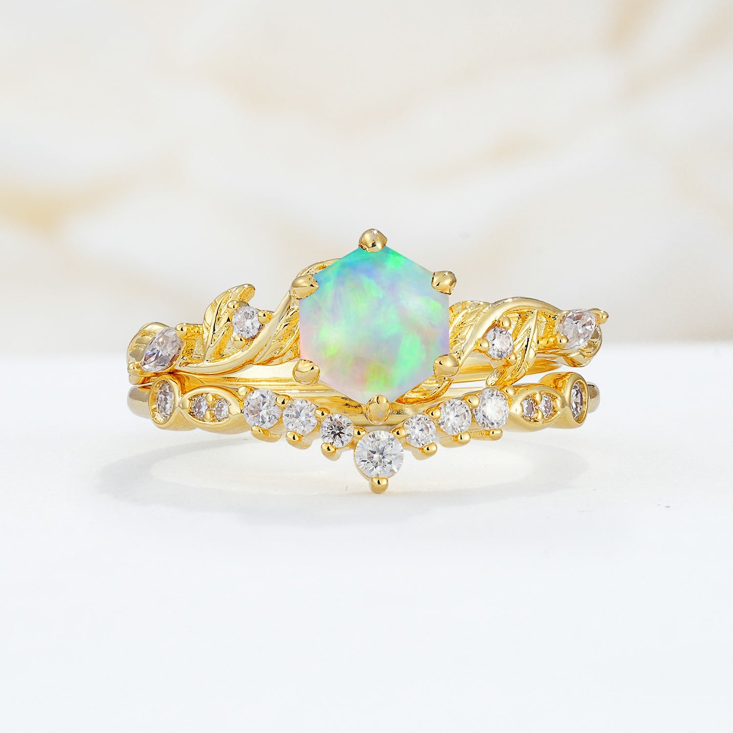 SR17149 Fire Opal Ring - Yellow-Gold