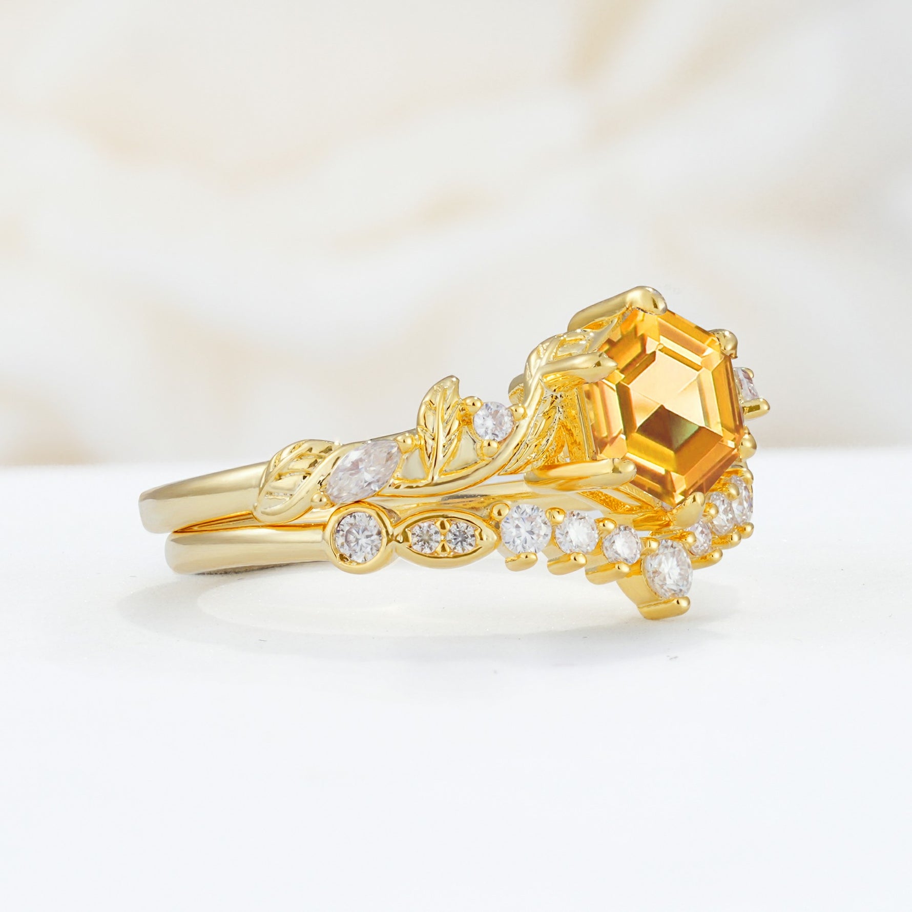 SR17149 Citrine Ring - Rose-Gold