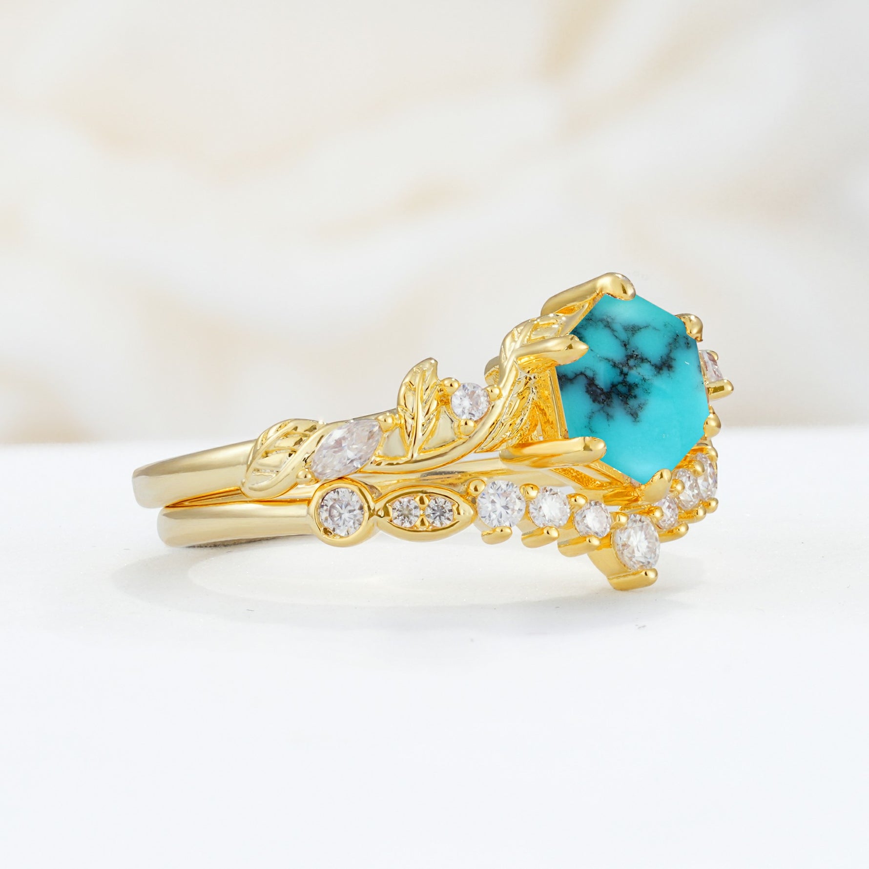 SR17149 Turquoise Ring - Rose-Gold