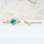 SR17149 Turquoise Ring - White-Gold