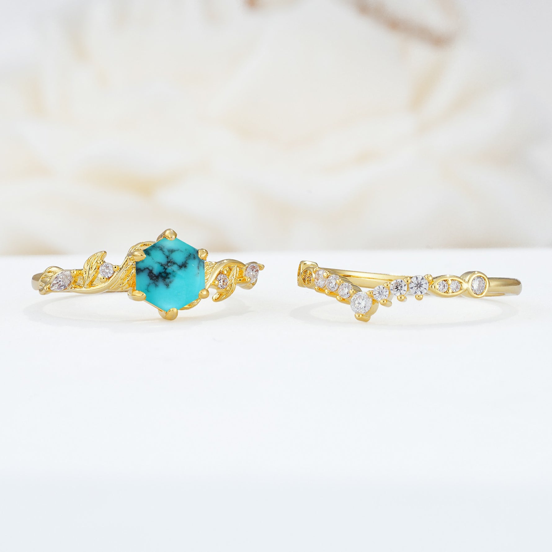SR17149 Turquoise Ring - White-Gold