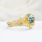 SR17149 Moss Agate Ring - Rose-Gold