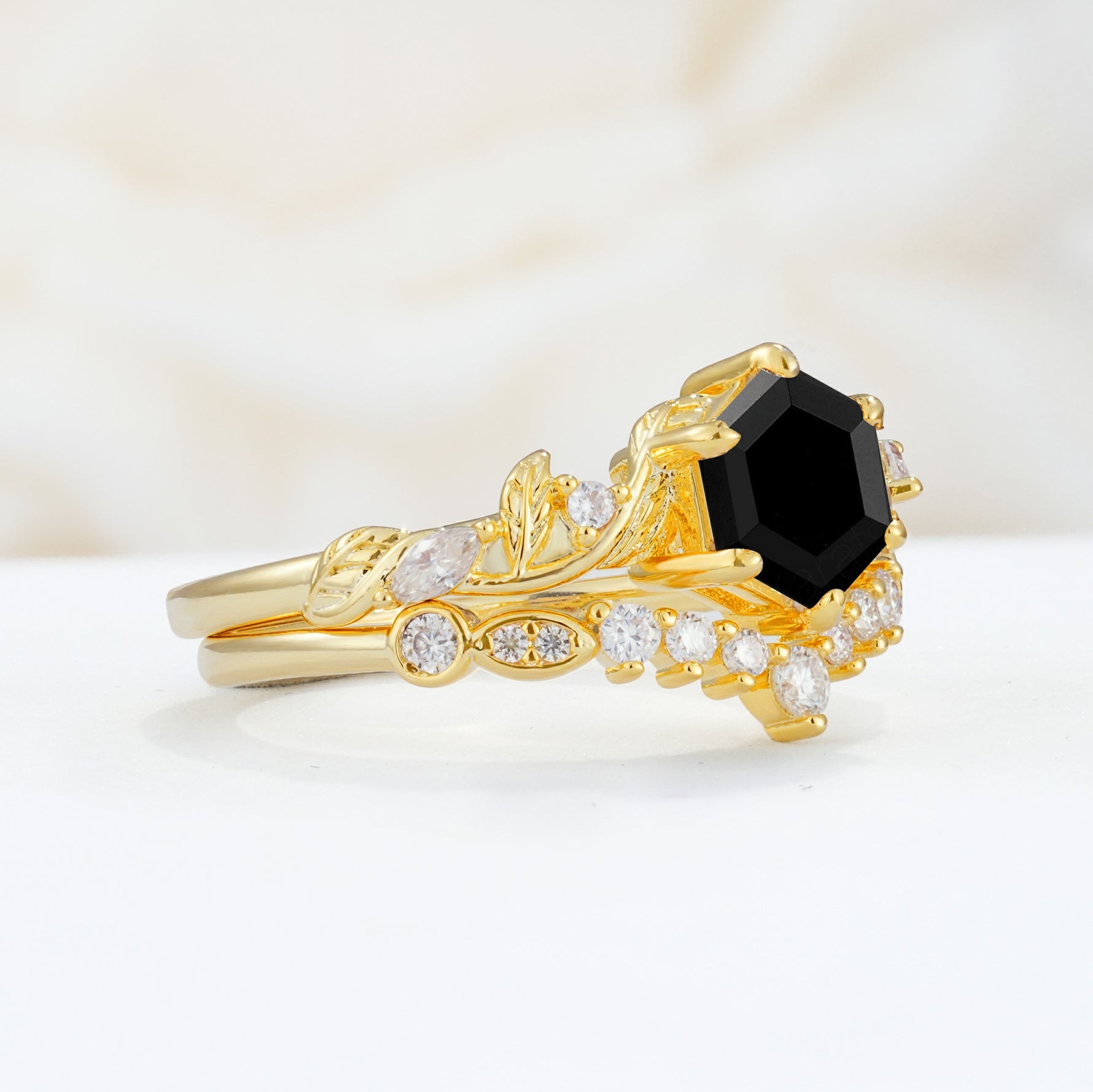 SR17149 Black Onyx Ring - Rose-Gold