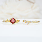 SR17149 Garnet Ring - White-Gold