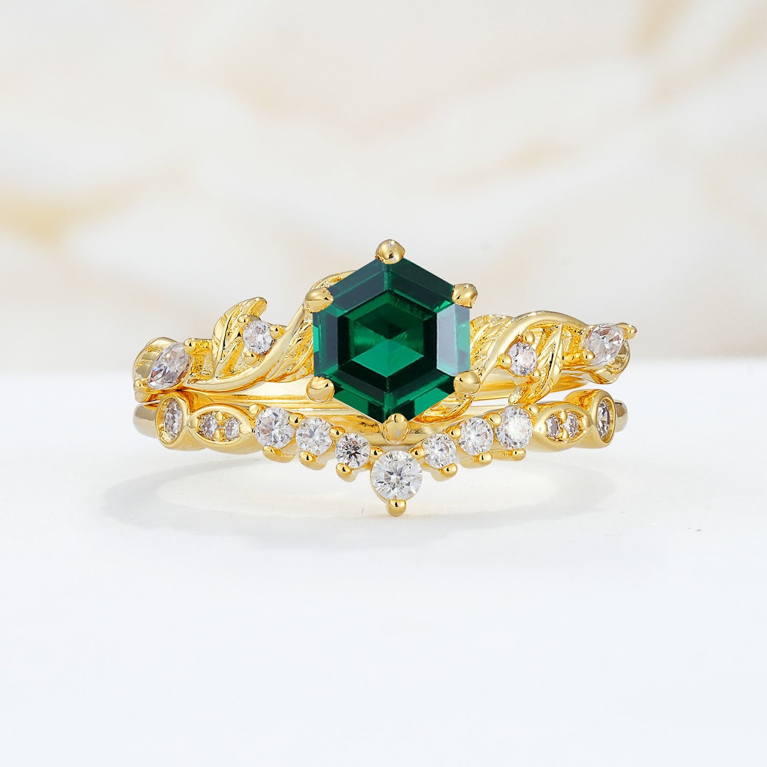 SR17149 Emerald Ring - Yellow-Gold