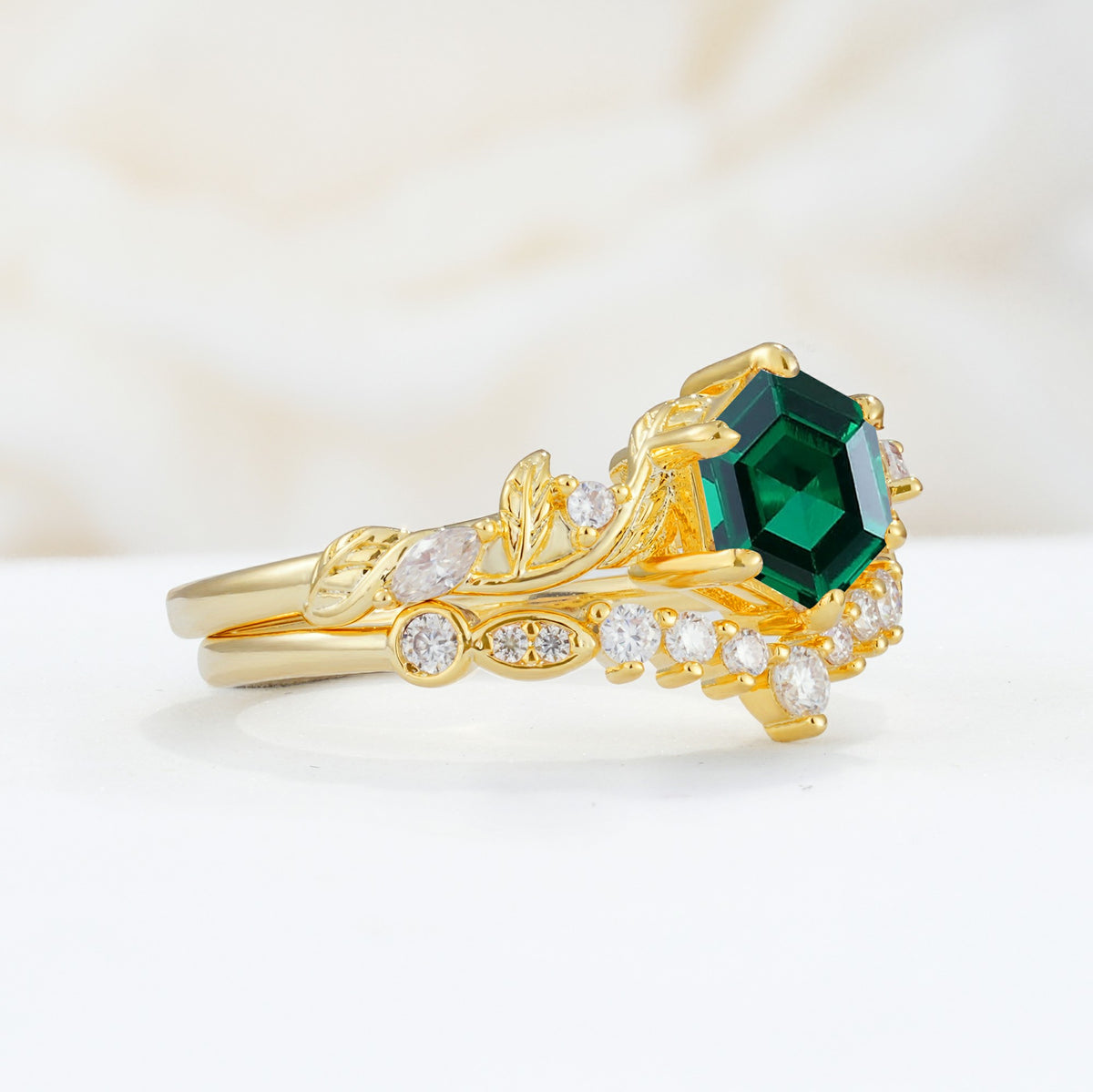 SR17149 Emerald Ring - Rose-Gold