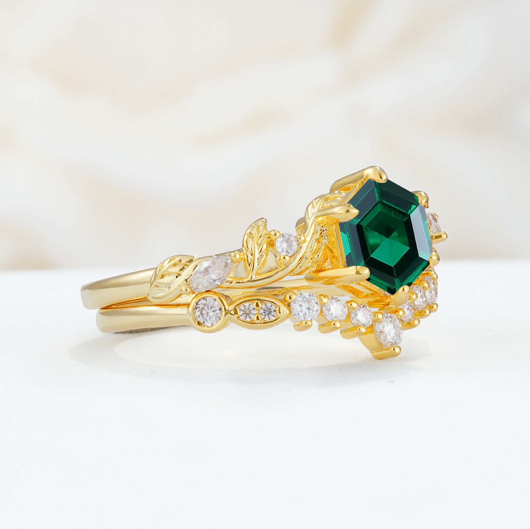 SR17149 Emerald Ring - Rose-Gold