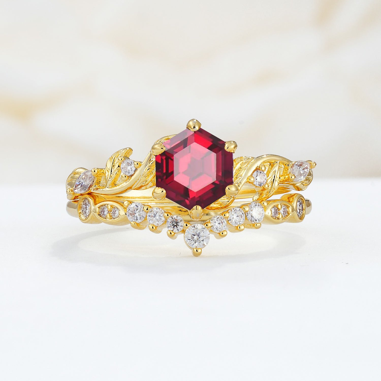 SR17149 Ruby Ring - Yellow-Gold