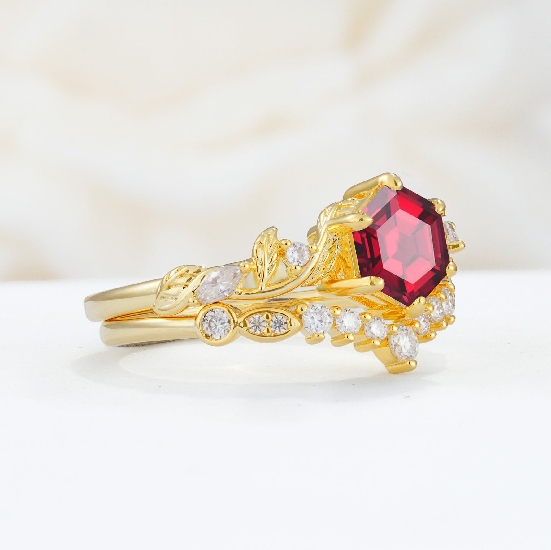 SR17149 Ruby Ring - Rose-Gold