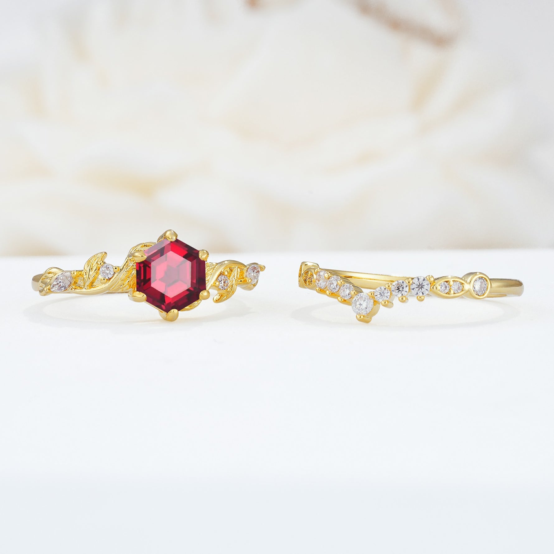 SR17149 Ruby Ring - White-Gold