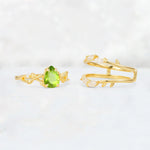 Pear Cut Peridot Leaf Vine Bridal Ring Set - Additional view
