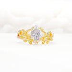 Botanical Twisted Vine Pear Cut Moissanite Bridal Ring Set - Yellow-Gold