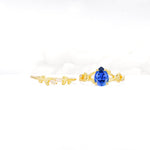 Botanical Twisted Vine Pear Cut Sapphire Bridal Ring Set - Additional view