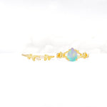 Botanical Twisted Vine Pear Cut Fire Opal Bridal Ring Set - Additional view