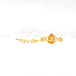 Botanical Twisted Vine Pear Cut Citrine Bridal Ring Set - Additional view