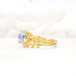 Botanical Twisted Vine Pear Cut Lab Diamond Bridal Ring Set - Rose-Gold