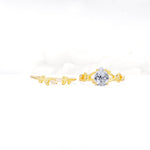 Botanical Twisted Vine Pear Cut Lab Diamond Bridal Ring Set - Additional view