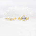 Nature-Inspired Pear Cut Lab Diamond Engagement Ring Set with Twisted Vine Accents - Additional view