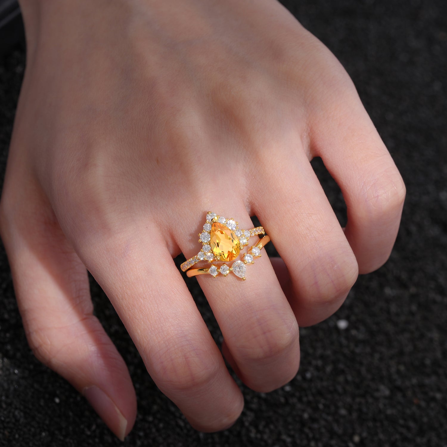 Oval Cut Citrine Vintage Filigree Engagement Ring