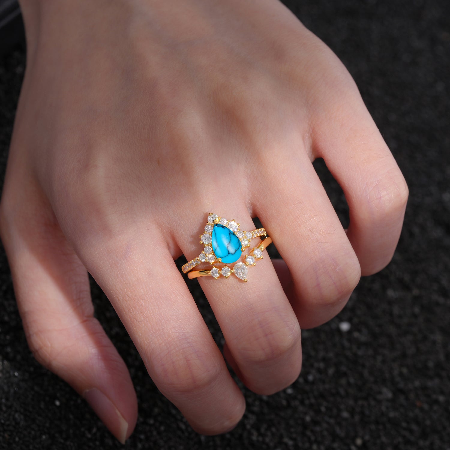 Oval Cut Turquoise Vintage Filigree Engagement Ring