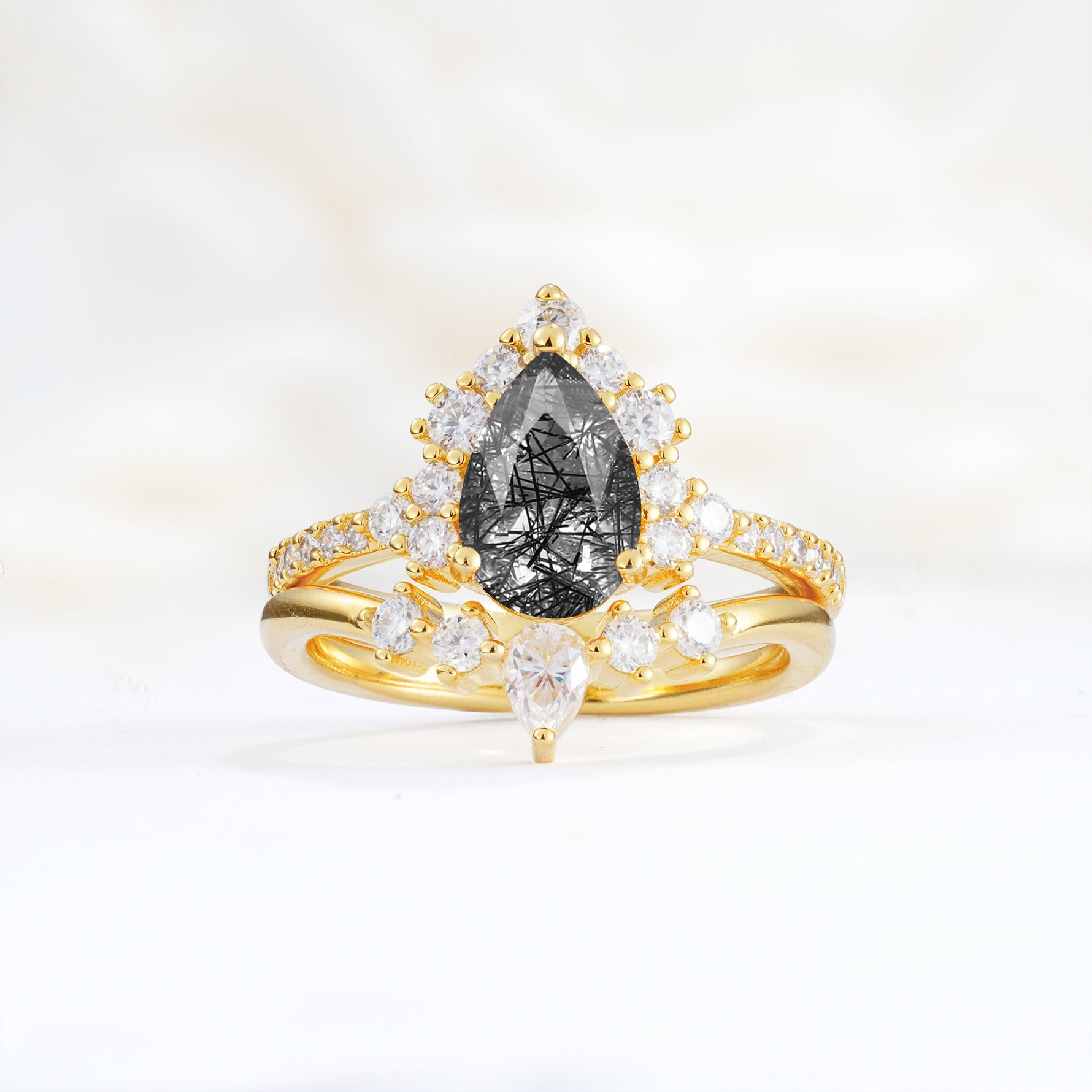 SR17164 Black Rutilated Quartz Ring - Additional view