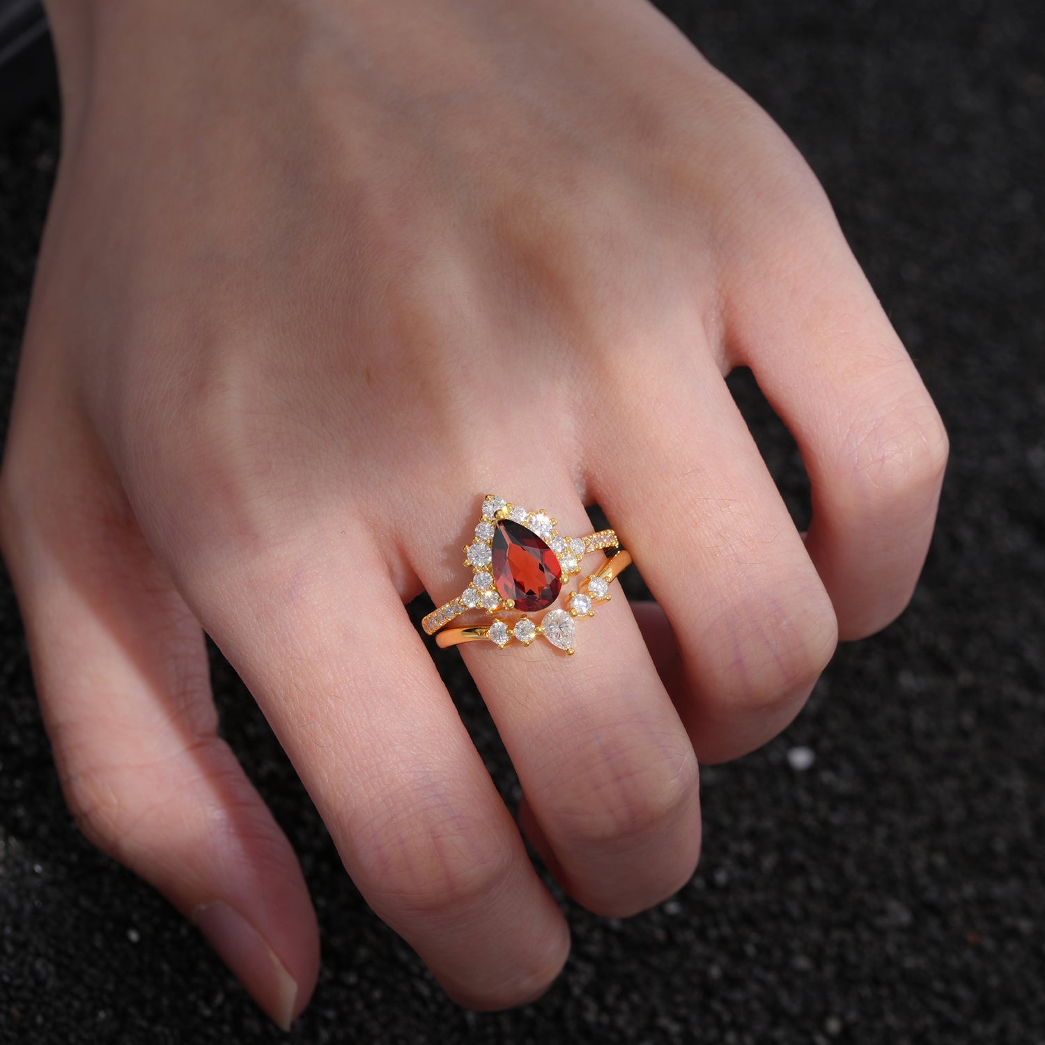 Oval Cut Garnet Vintage Filigree Engagement Ring