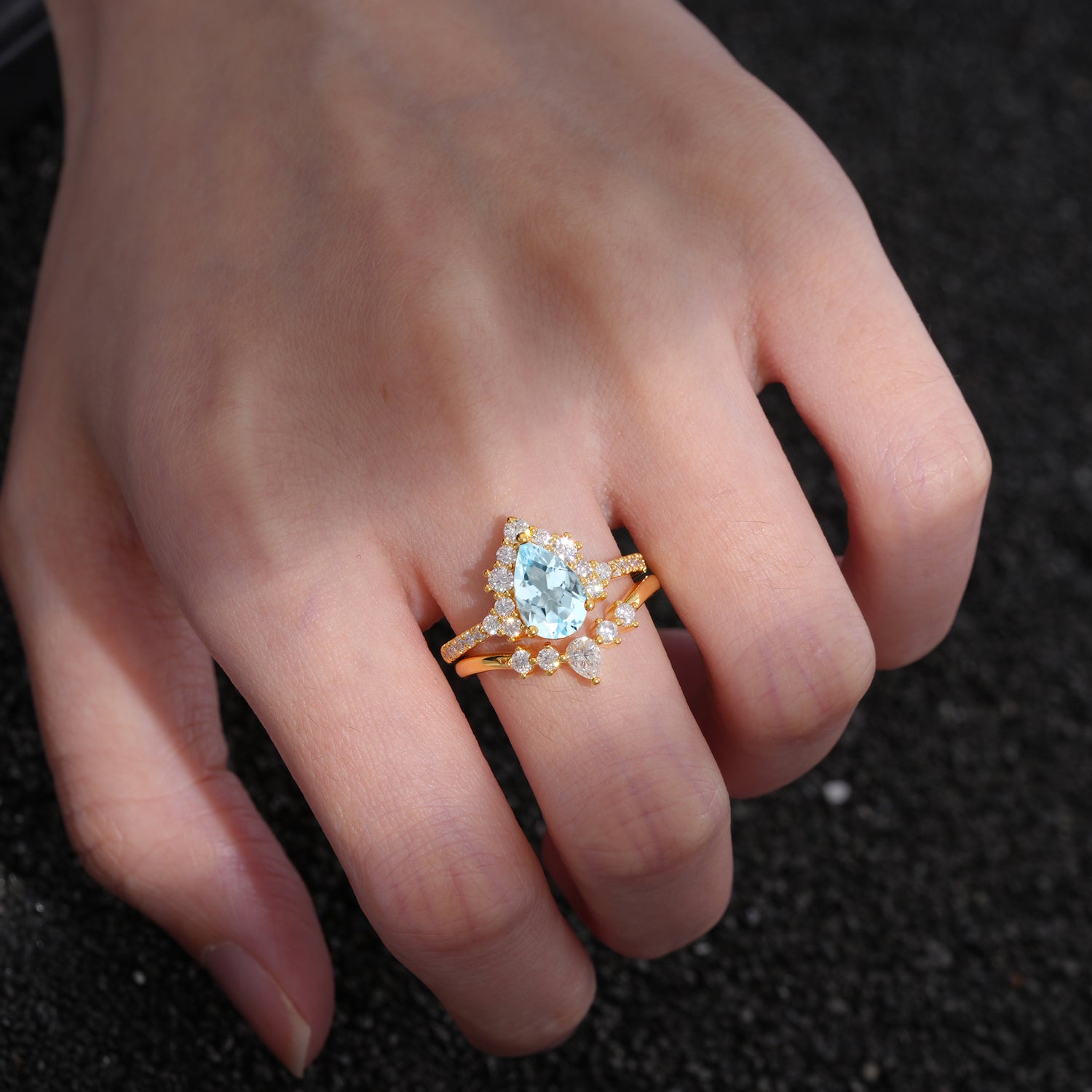 Oval Cut Aquamarine Vintage Filigree Engagement Ring