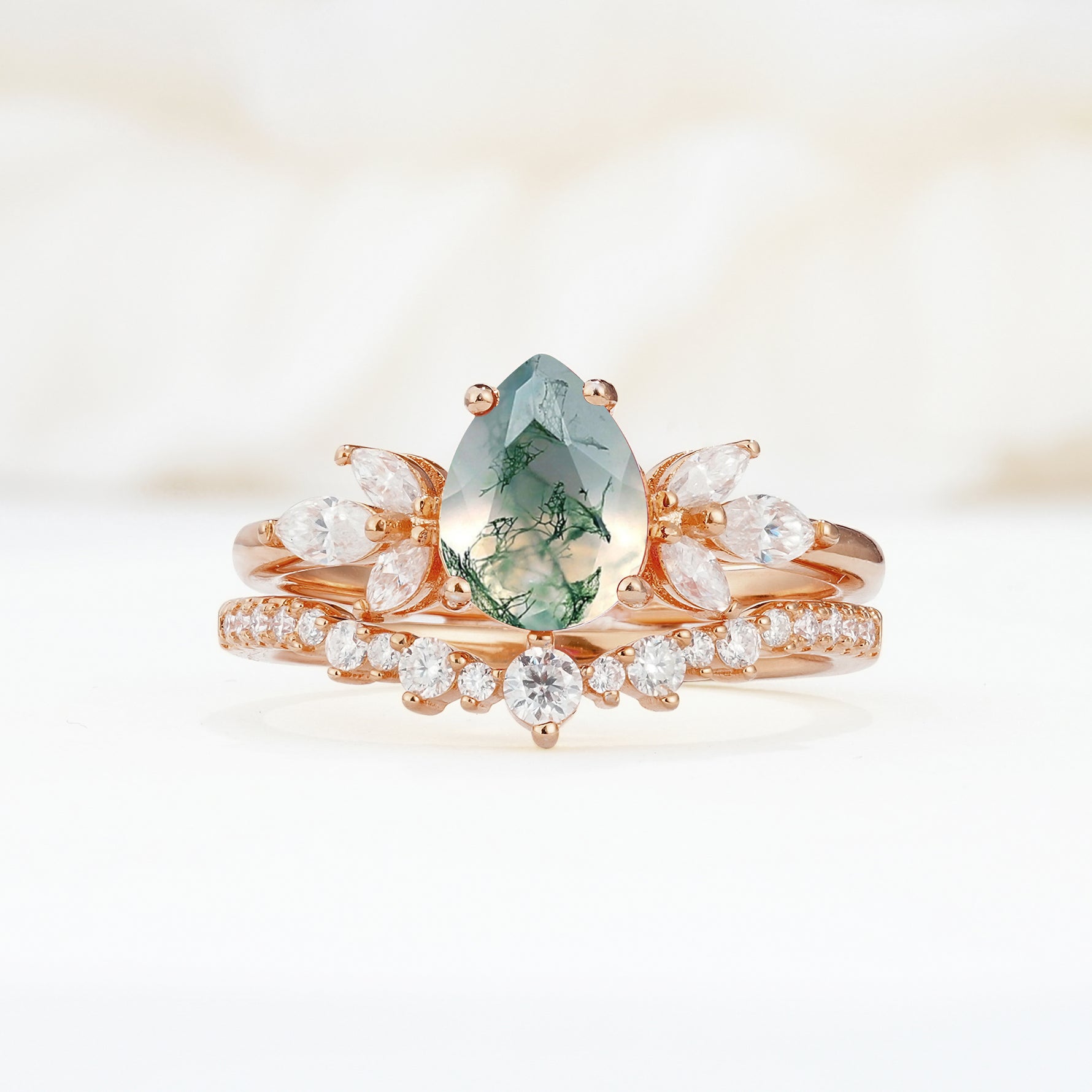 SR17165 Moss Agate Ring - Additional view