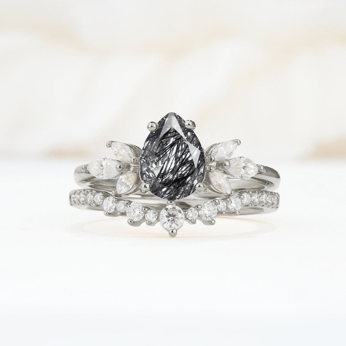 SR17165 Black Rutilated Quartz Ring - Additional view