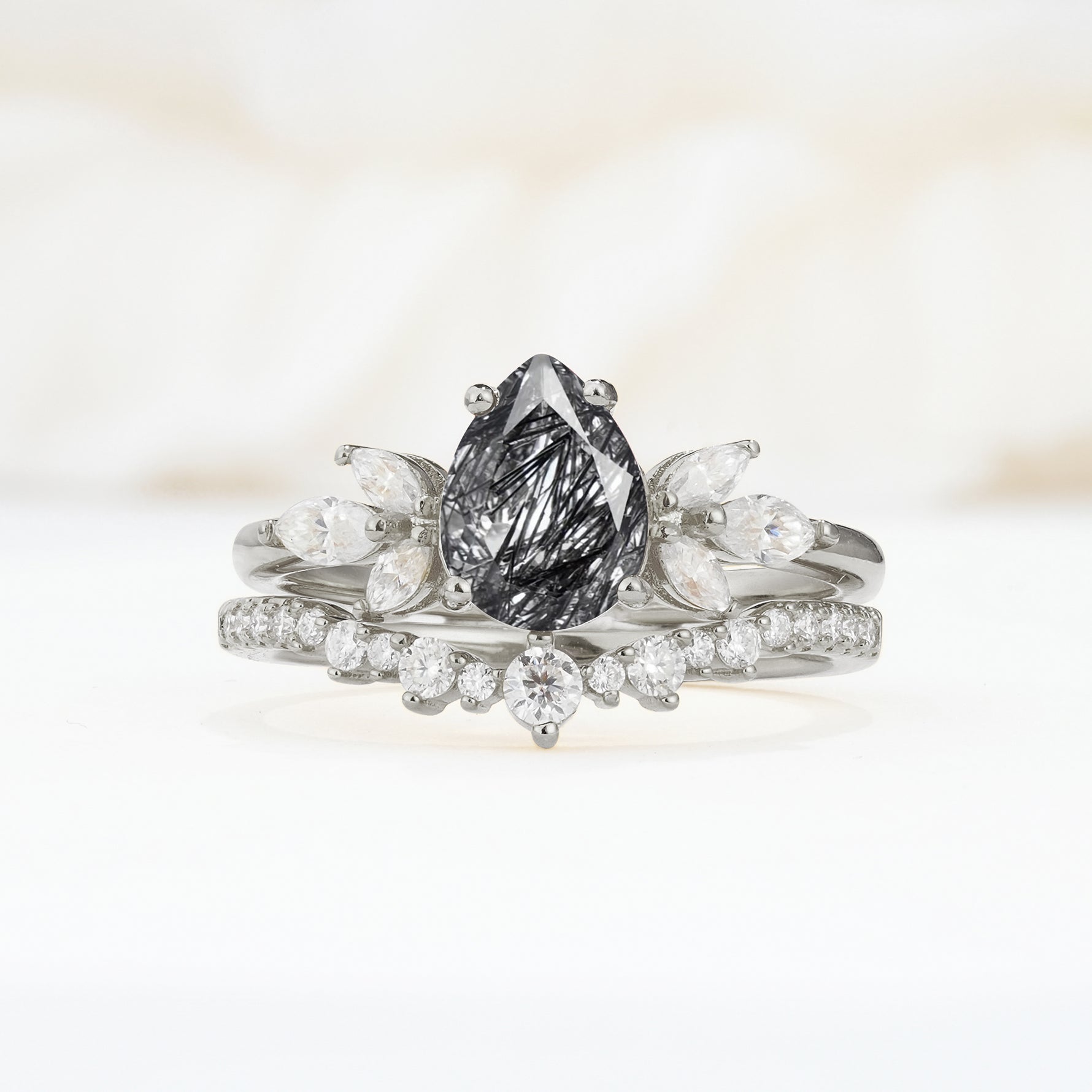 SR17165 Black Rutilated Quartz Ring - Additional view