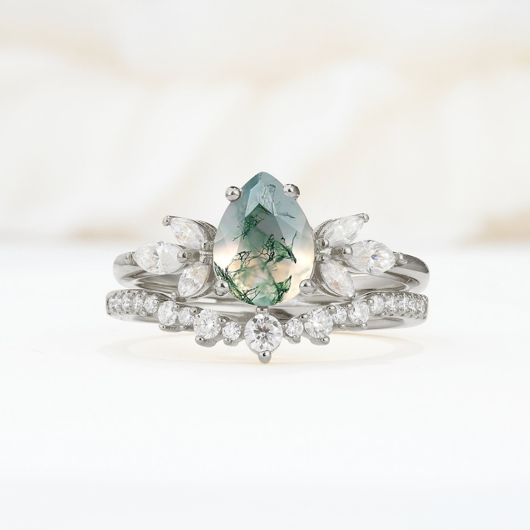 SR17165 Moss Agate Ring - Additional view