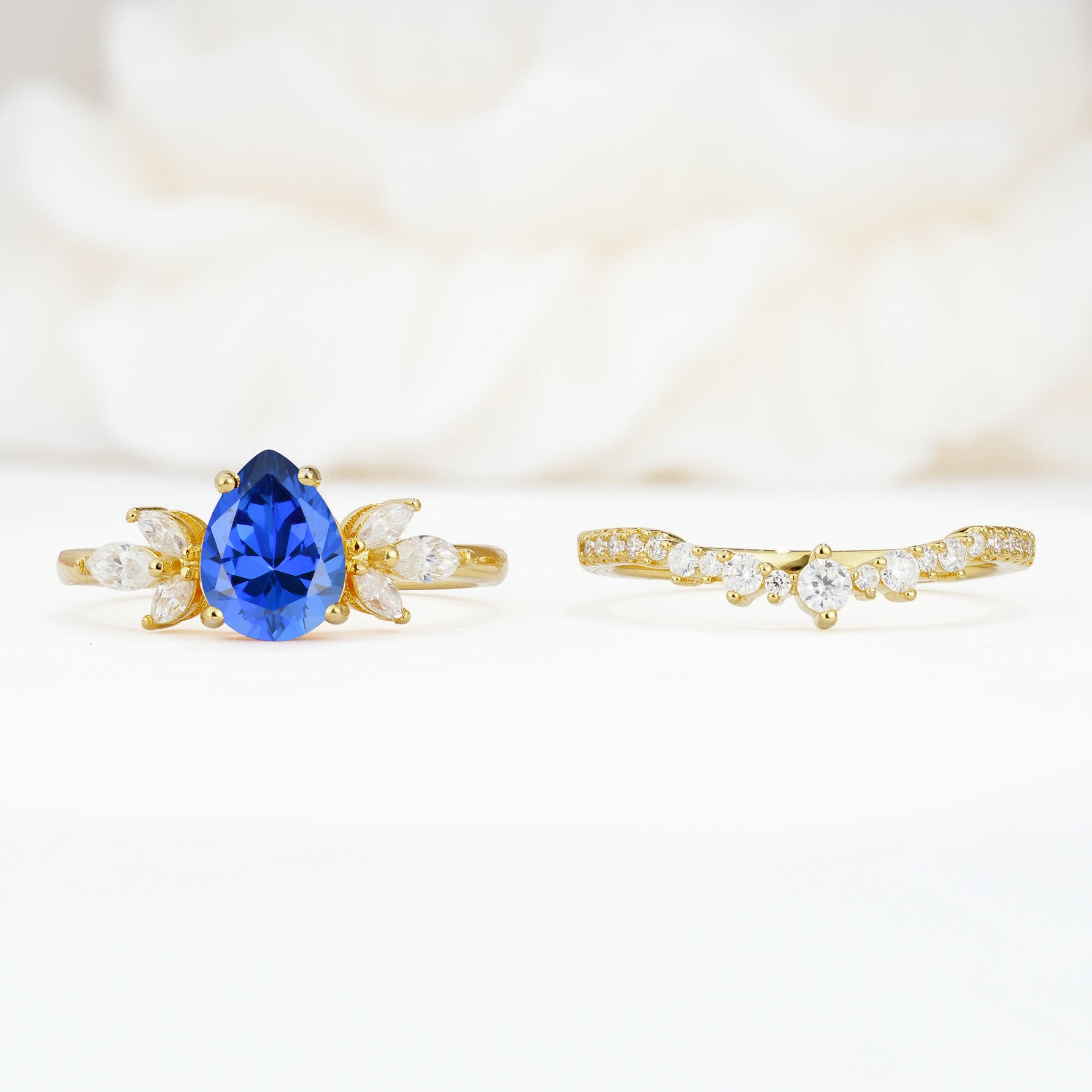SR17165 Sapphire Ring - White-Gold