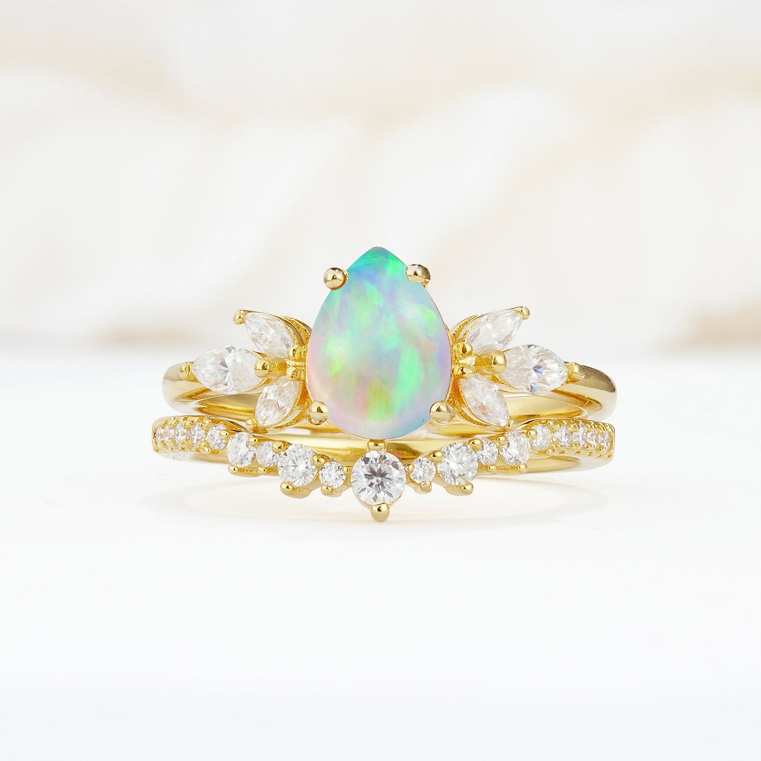 SR17165 Fire Opal Ring - Yellow-Gold