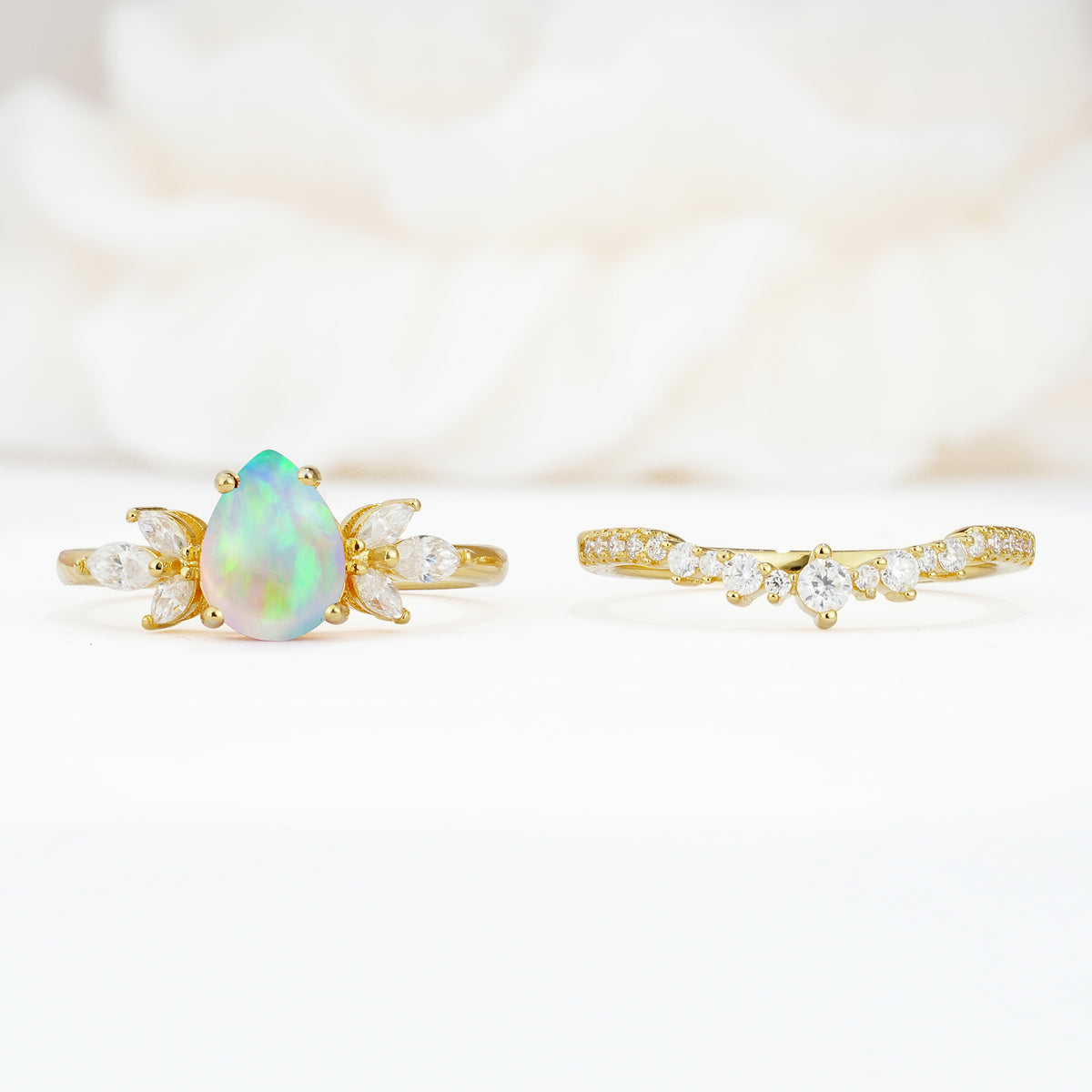 SR17165 Fire Opal Ring - White-Gold