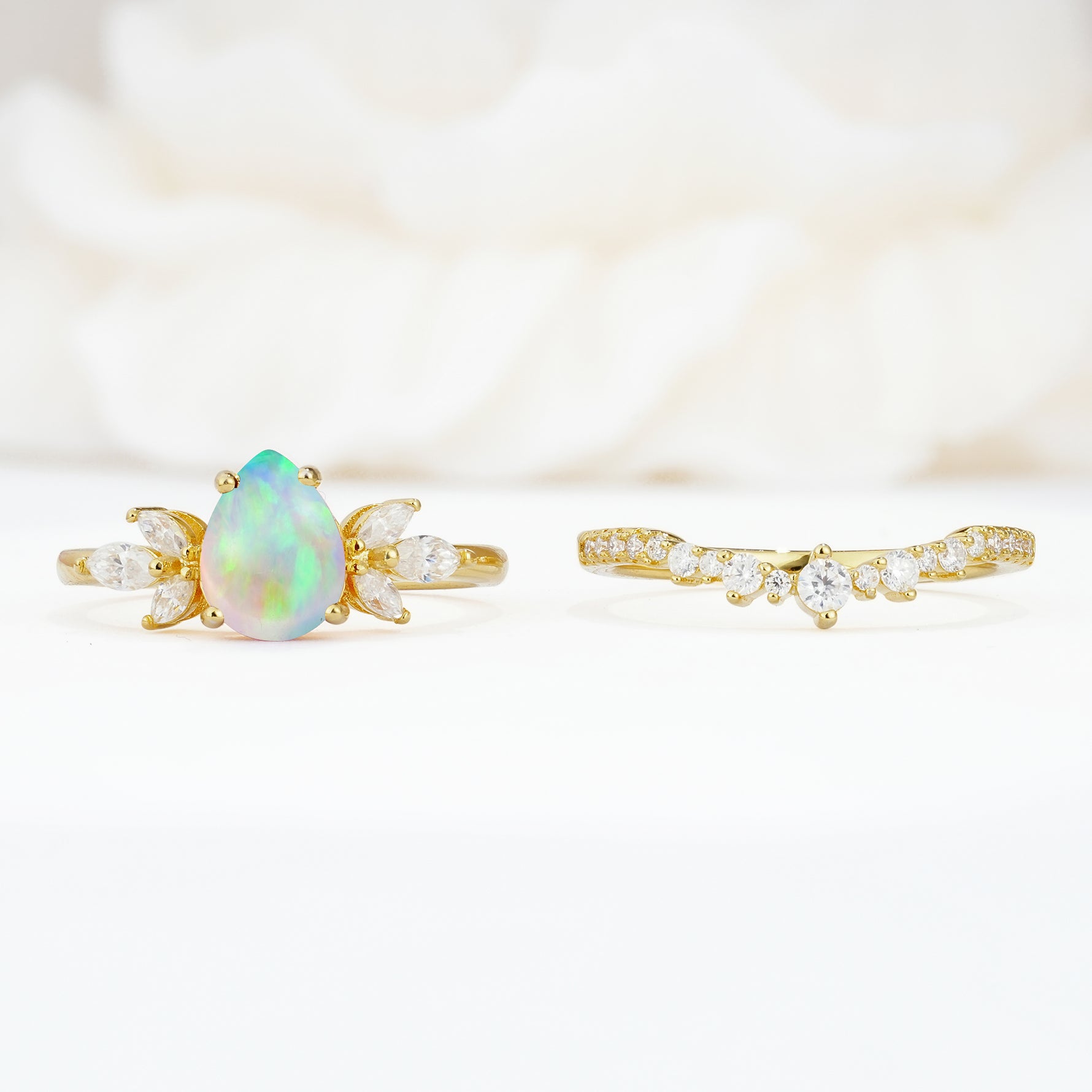 SR17165 Fire Opal Ring - White-Gold