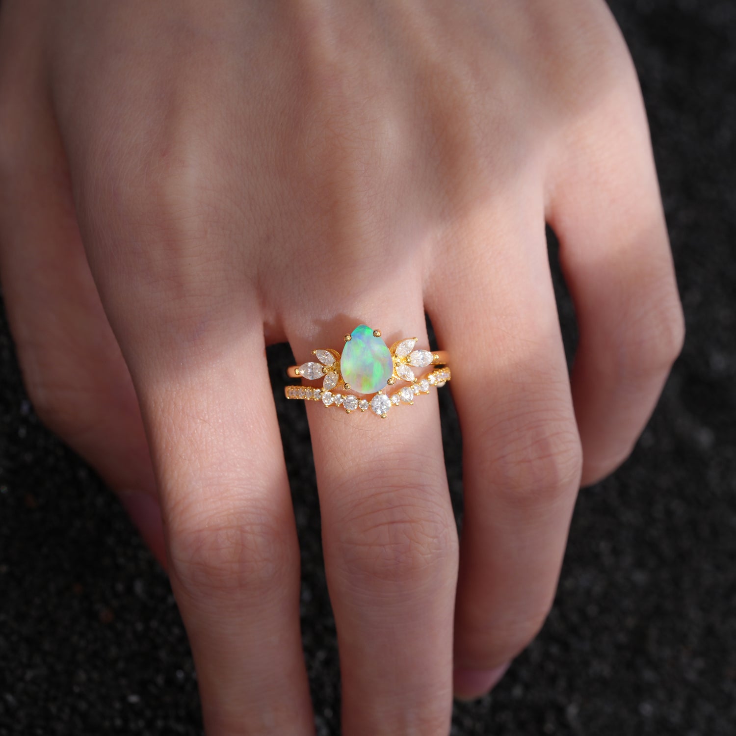 SR17165 Fire Opal Ring - Rose-Gold