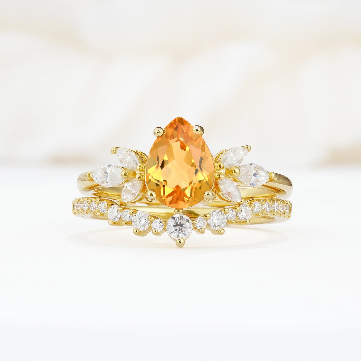 SR17165 Citrine Ring - Yellow-Gold