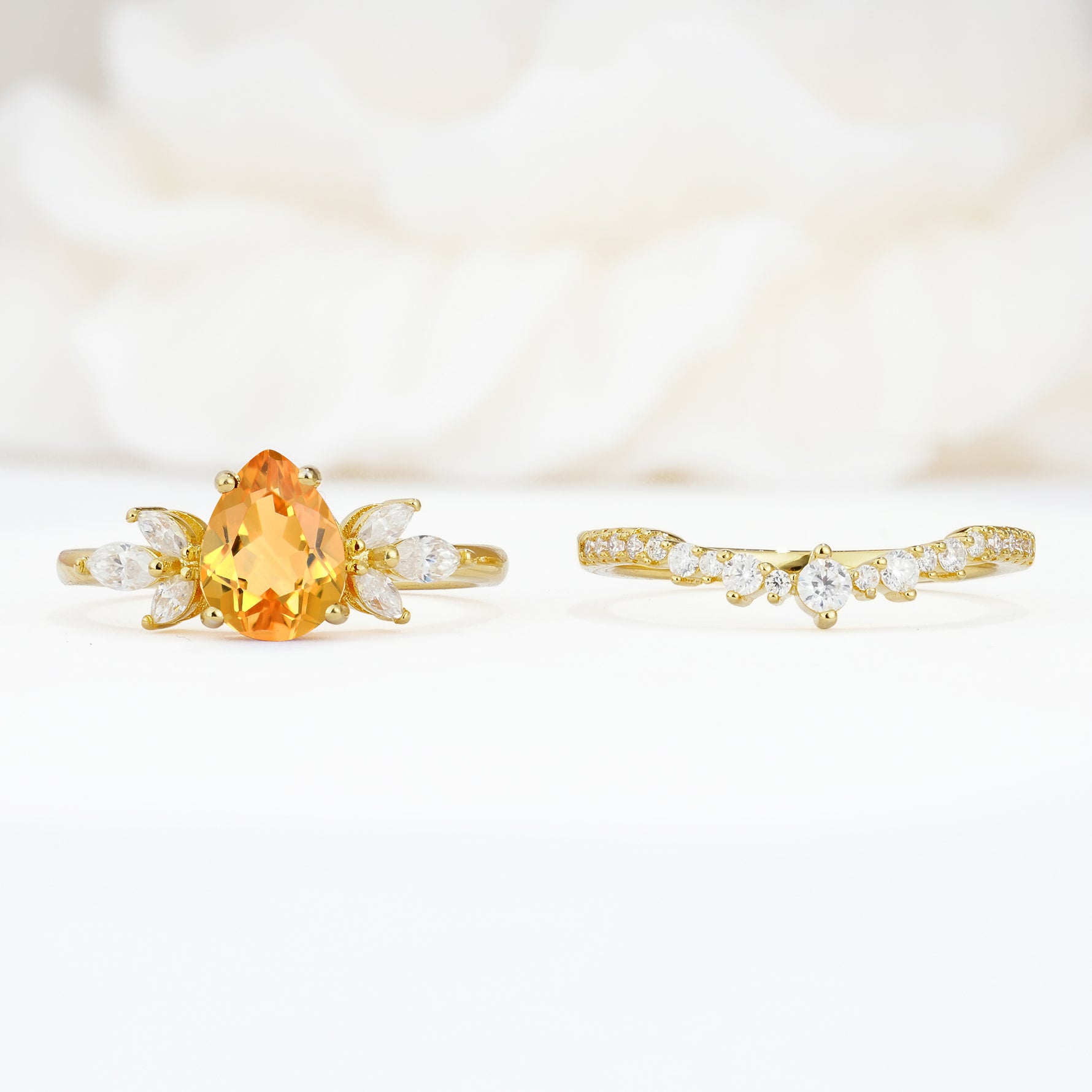 SR17165 Citrine Ring - White-Gold