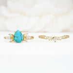 SR17165 Turquoise Ring - White-Gold