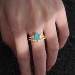 SR17165 Turquoise Ring - Rose-Gold