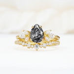 SR17165 Black Rutilated Quartz Ring - Yellow-Gold