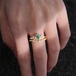 SR17165 Moss Agate Ring - Rose-Gold