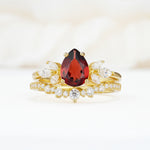 SR17165 Garnet Ring - Yellow-Gold