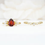 SR17165 Garnet Ring - White-Gold